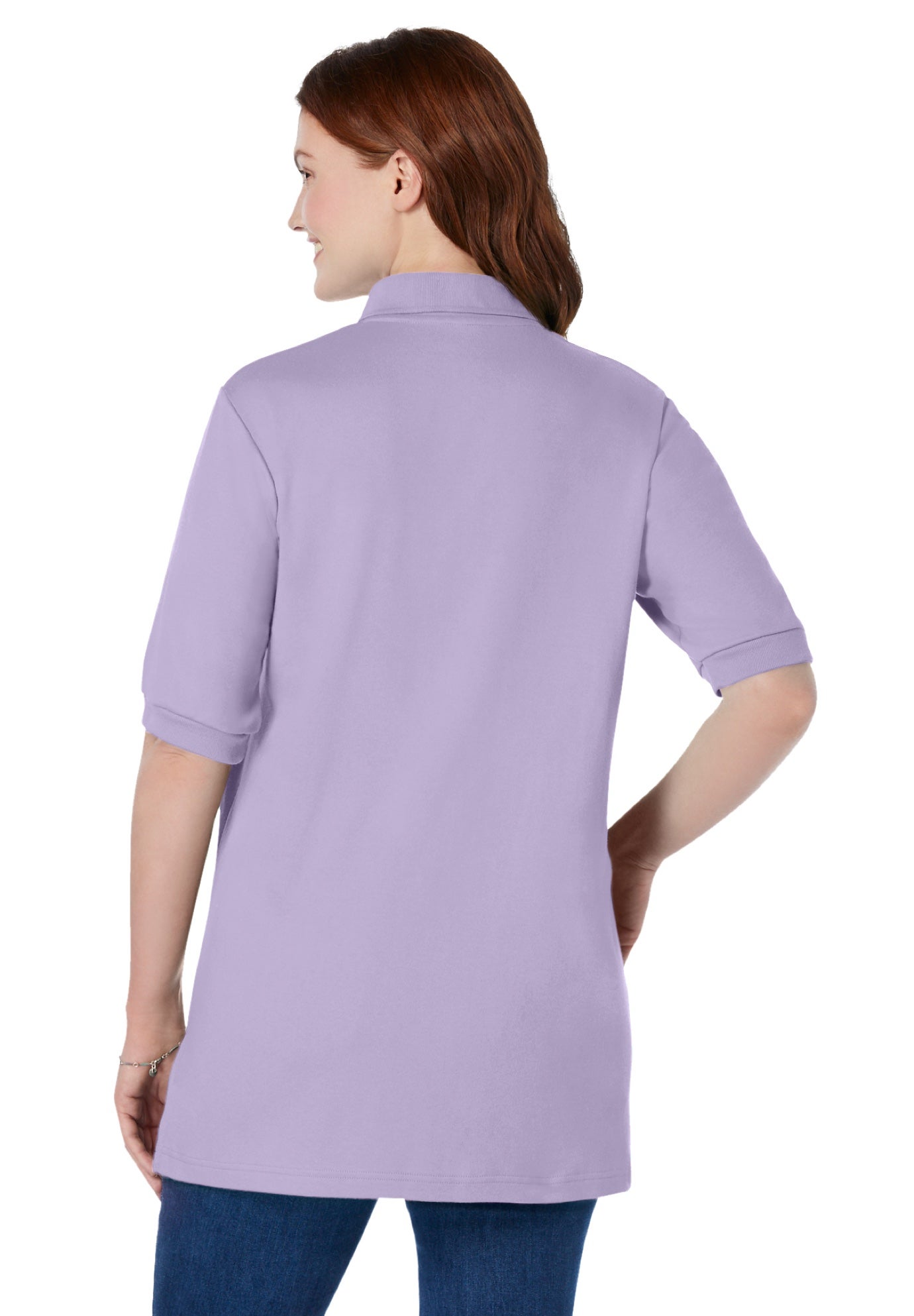 Elbow-Sleeve Polo Tunic image number 1