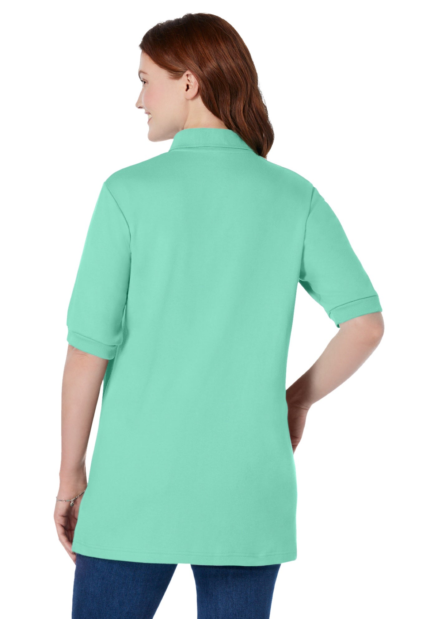 Elbow-Sleeve Polo Tunic image number 1