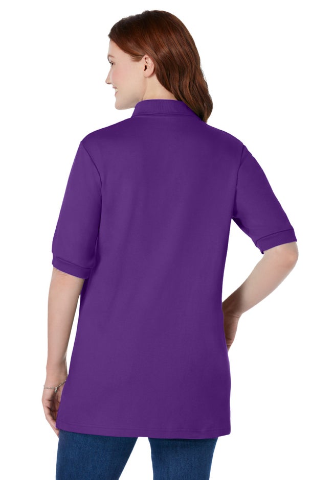 Elbow-Sleeve Polo Tunic image number 1