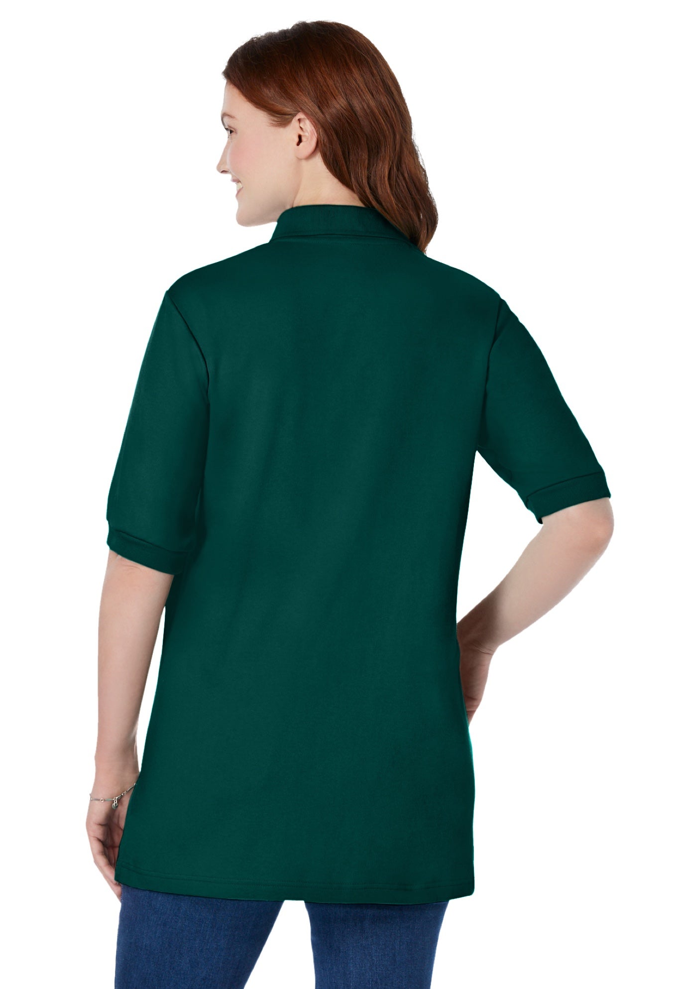 Elbow-Sleeve Polo Tunic image number 1