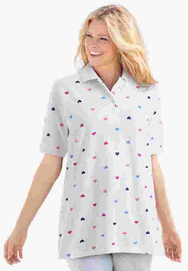 Elbow-Sleeve Polo Tunic image number 0