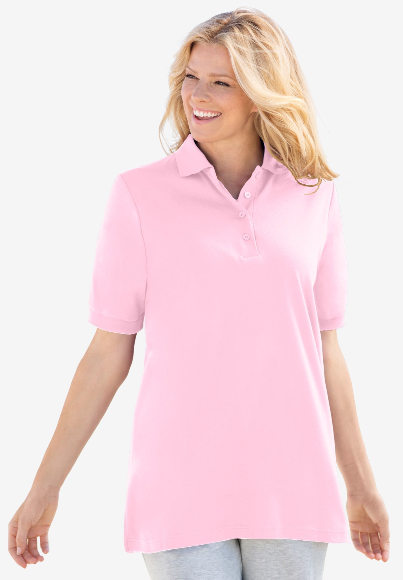 Elbow-Sleeve Polo Tunic image number 0