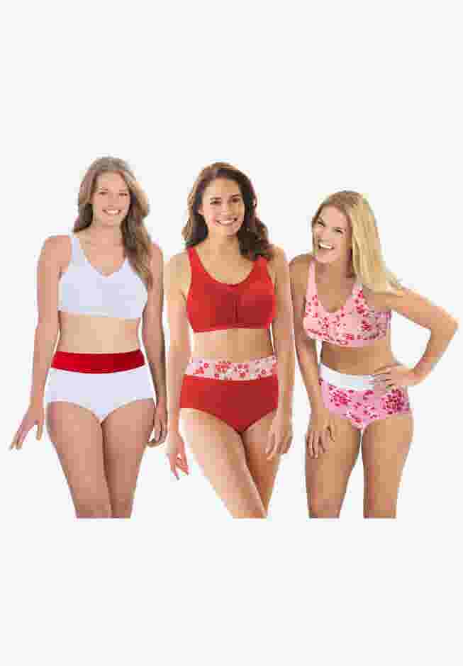 Full Coverage Stretch Cotton Color Block Brief 3-Pack image number 1