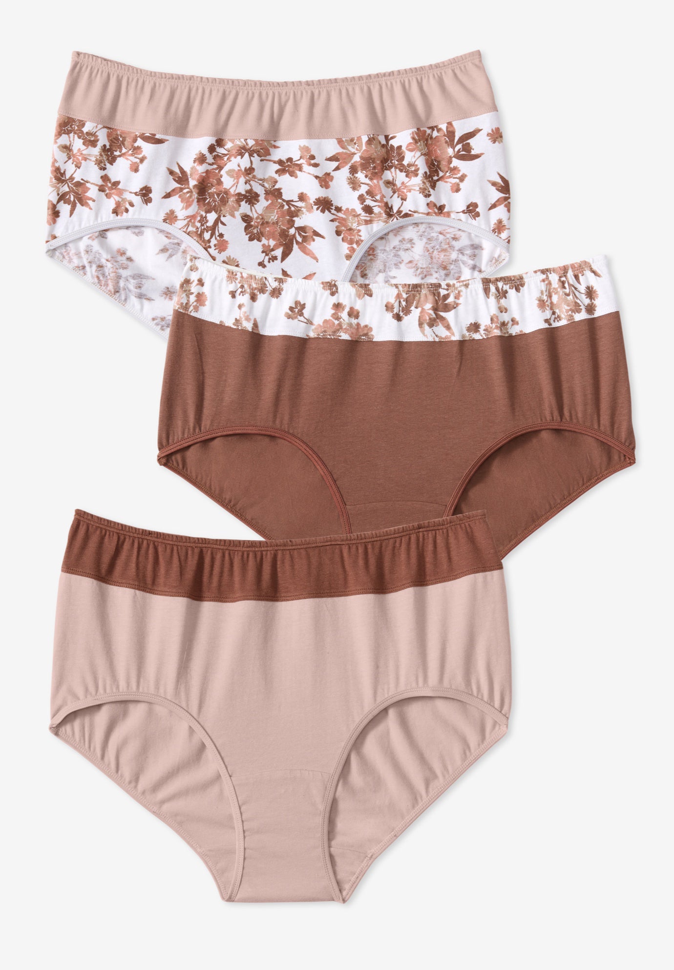 Full Coverage Stretch Cotton Color Block Brief 3-Pack image number 0