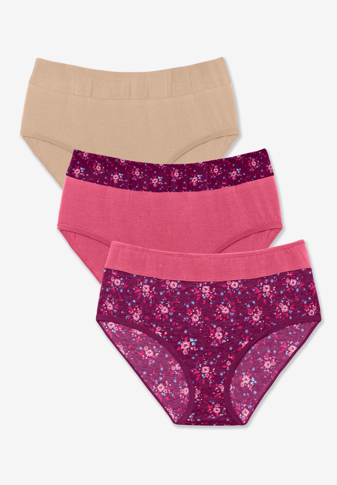 Full Coverage Stretch Cotton Color Block Brief 3-Pack image number 0