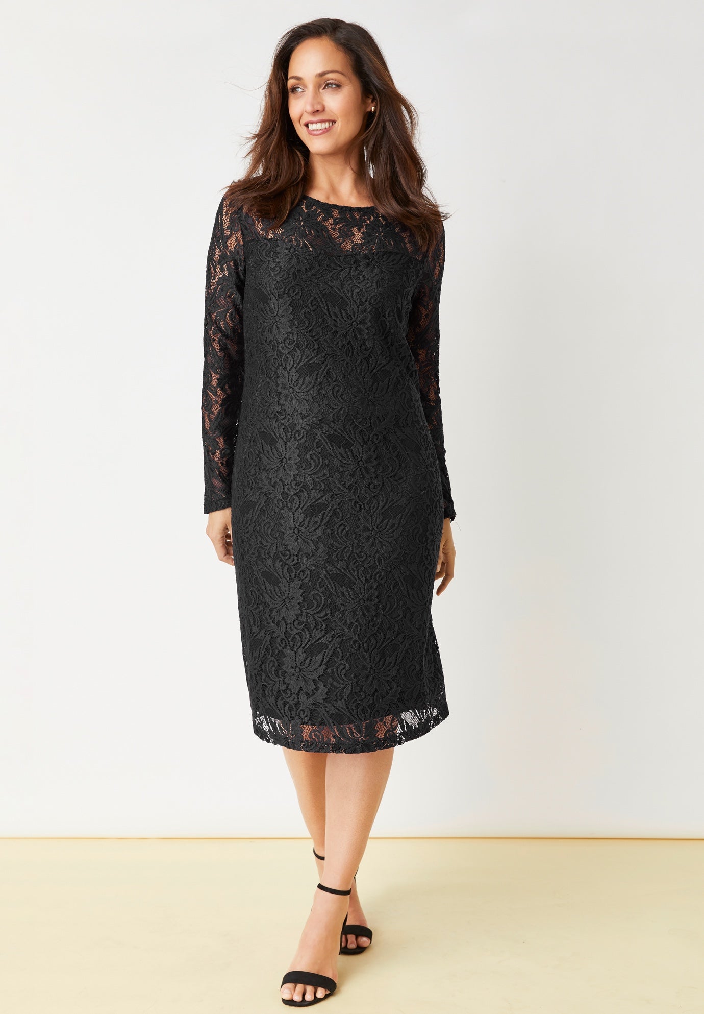 Stretch Lace Shift Dress image number 0