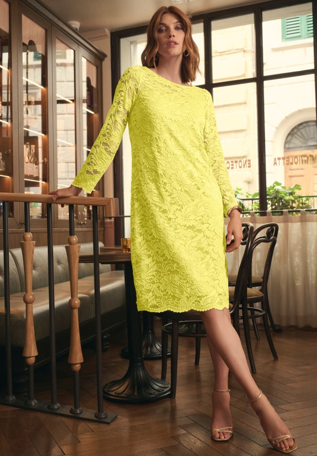 Stretch Lace Shift Dress image number 0