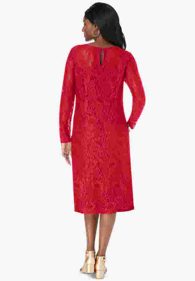 Stretch Lace Shift Dress image number 1