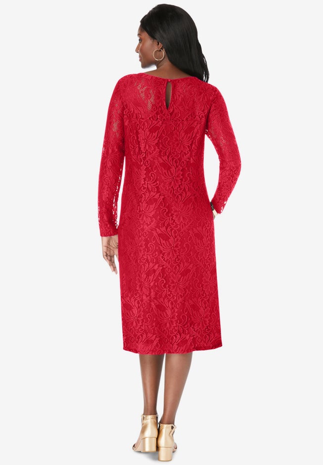 Stretch Lace Shift Dress image number 1