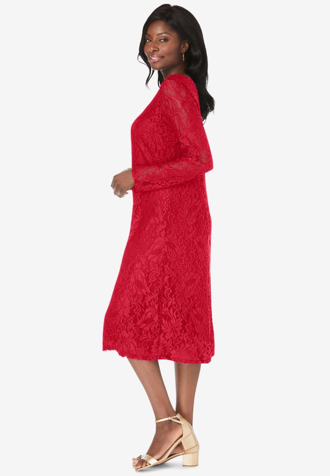 Stretch Lace Shift Dress image number 2