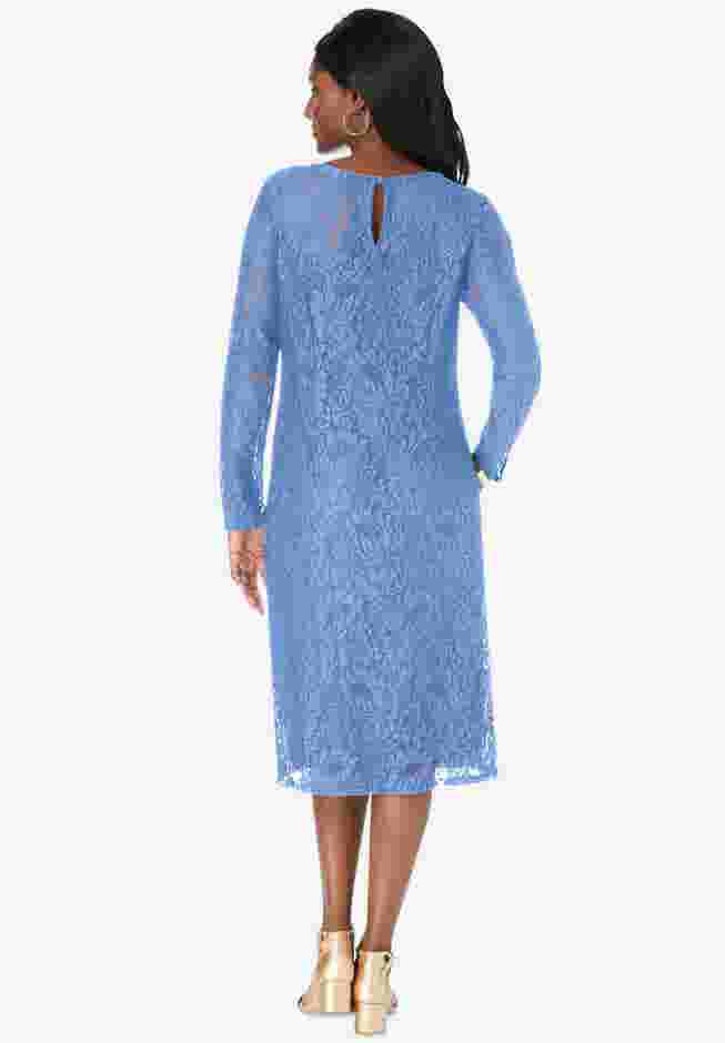Stretch Lace Shift Dress image number 1