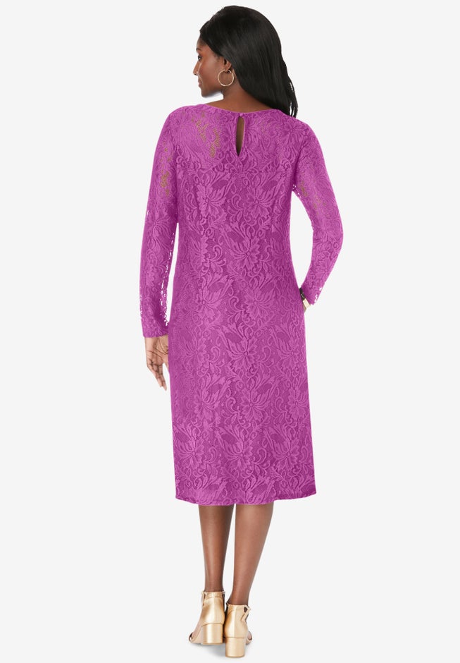 Stretch Lace Shift Dress image number 1