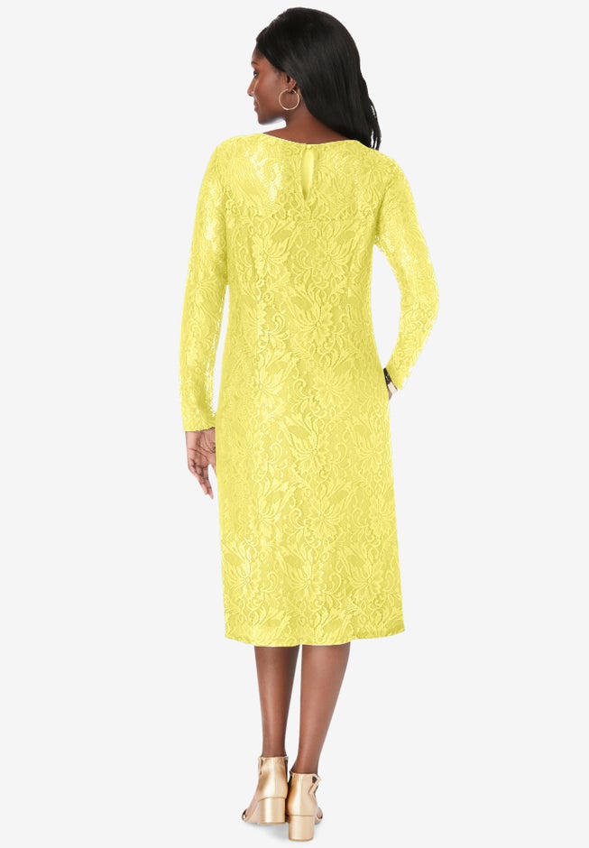 Stretch Lace Shift Dress image number 1