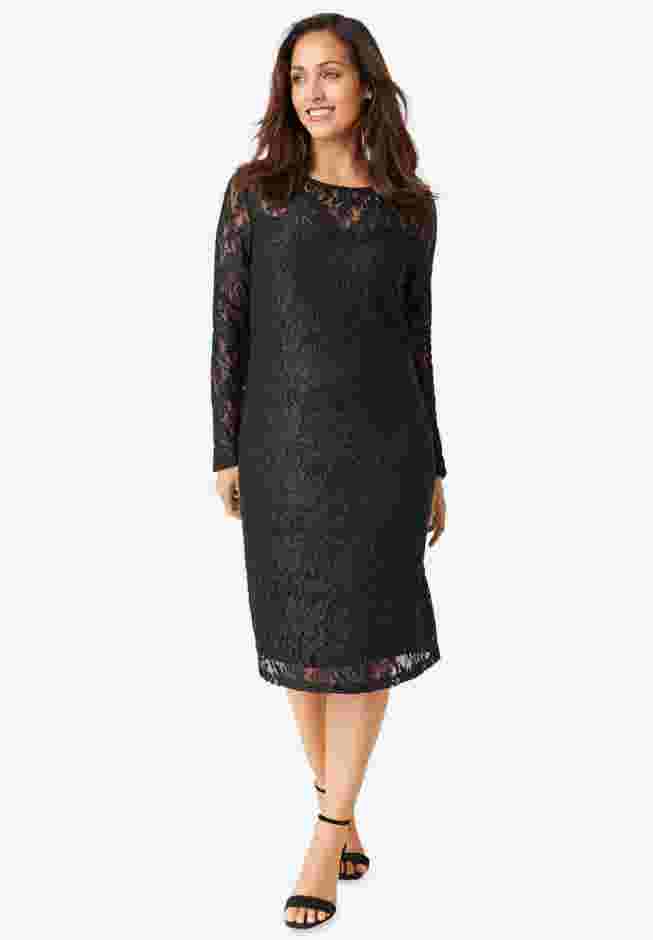 Stretch Lace Shift Dress image number 0