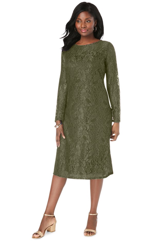Stretch Lace Shift Dress image number 0