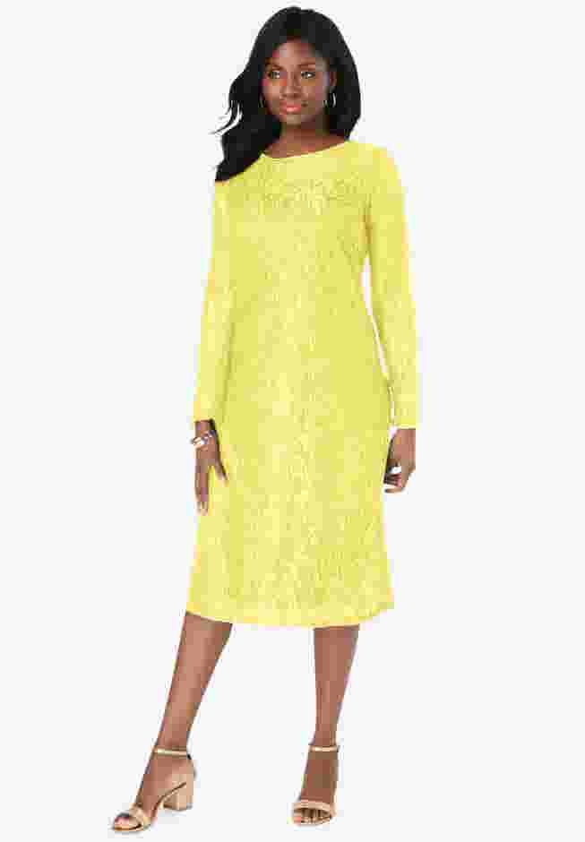 Stretch Lace Shift Dress image number 0