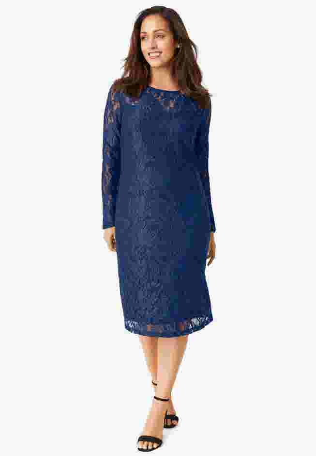 Stretch Lace Shift Dress image number 0