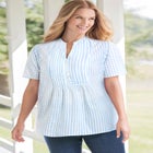 Pintucked Half-Button Tunic image number null