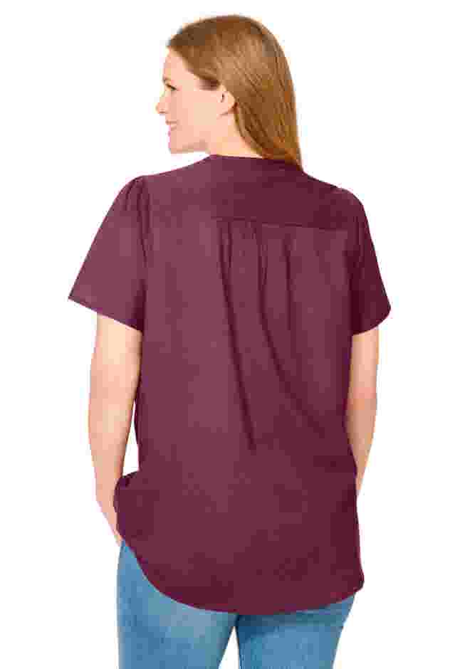 Pintucked Half-Button Tunic image number 1