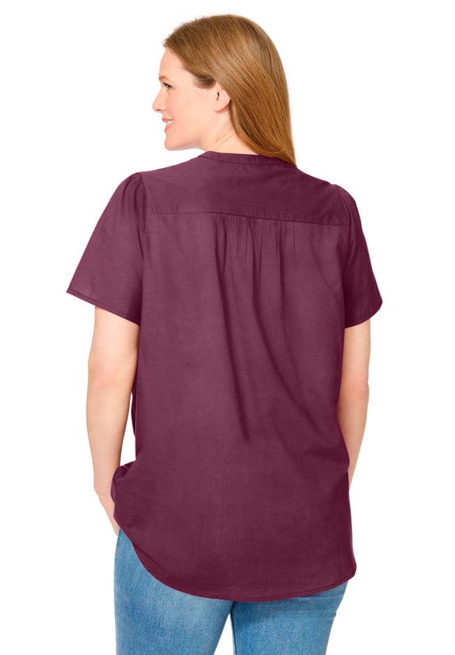 Pintucked Half-Button Tunic image number 1