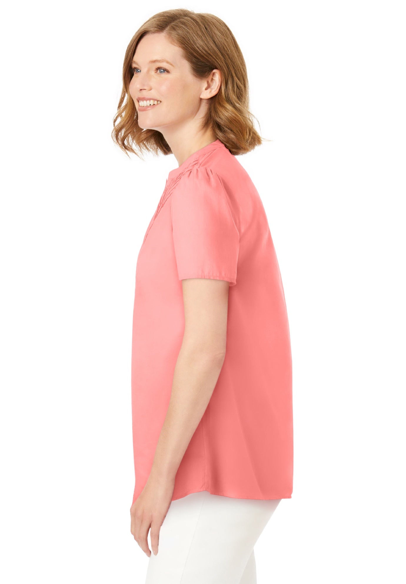 Pintucked Half-Button Tunic image number 2
