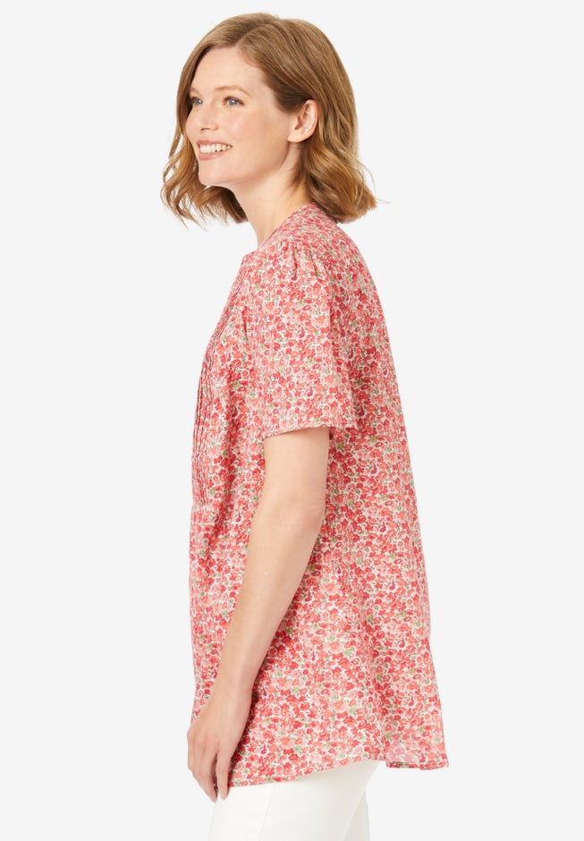 Pintucked Half-Button Tunic image number 2