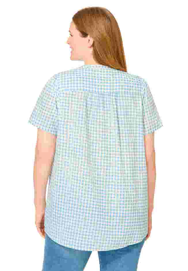 Pintucked Half-Button Tunic image number 1