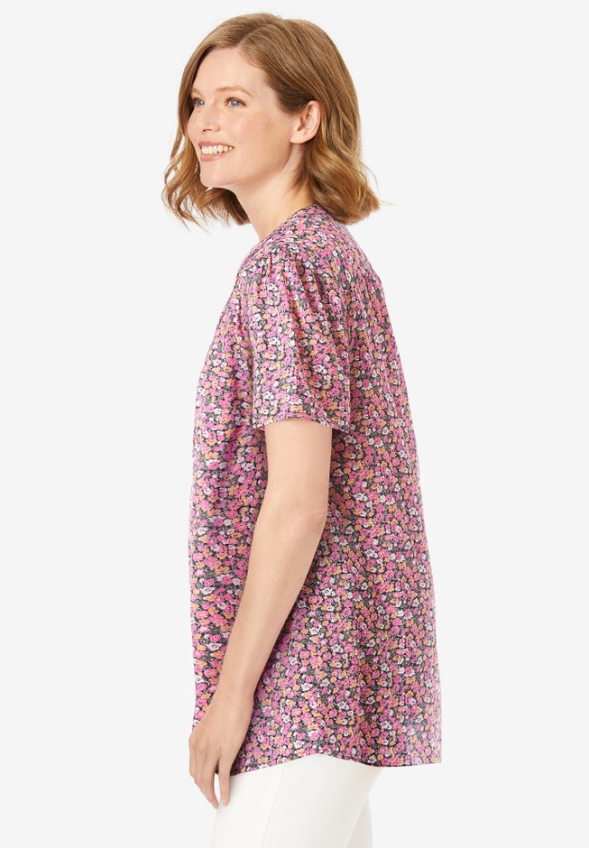 Pintucked Half-Button Tunic image number 2