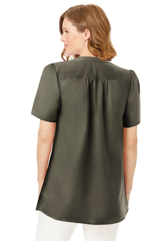Pintucked Half-Button Tunic image number 1