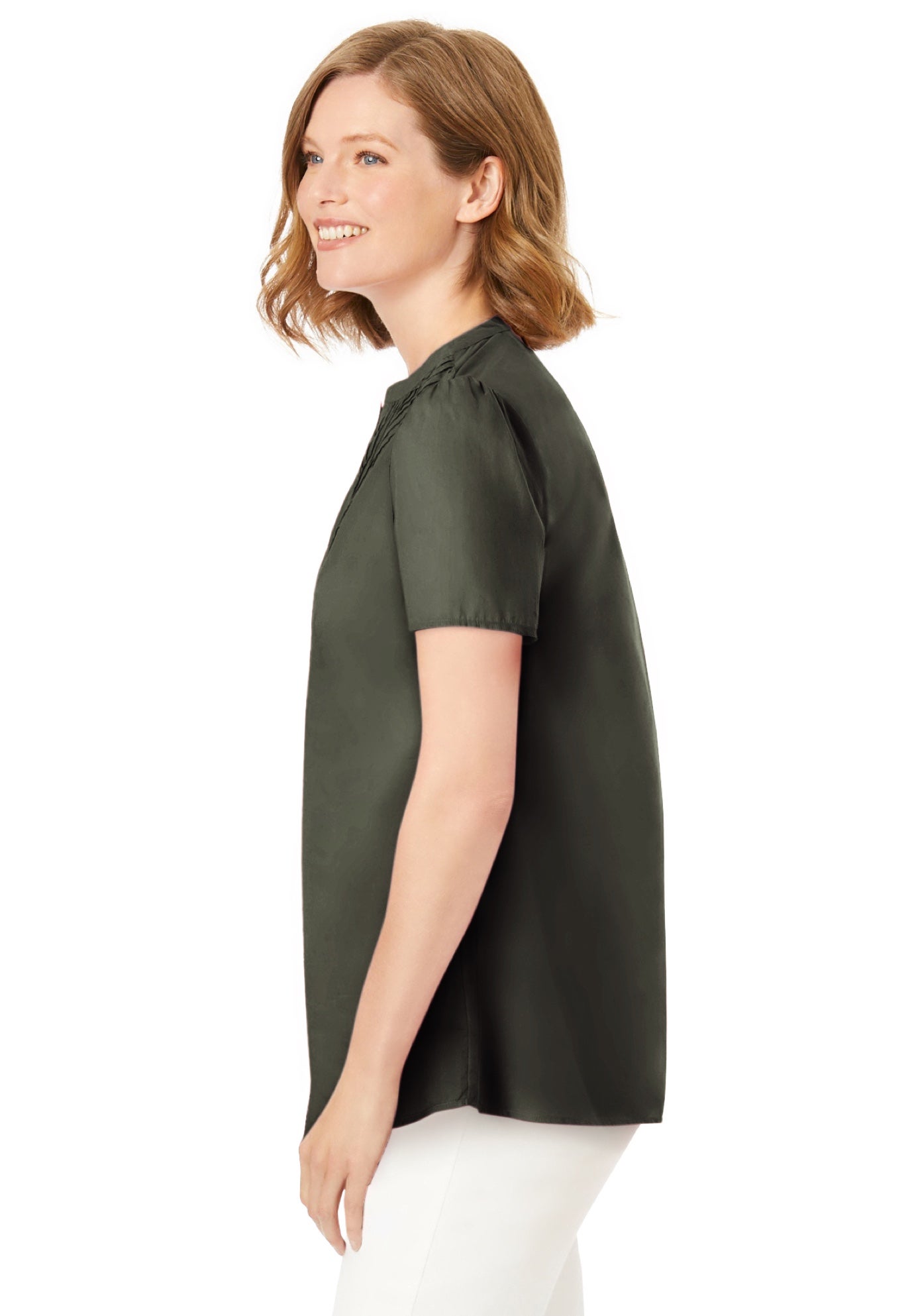 Pintucked Half-Button Tunic image number 2