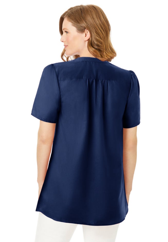 Pintucked Half-Button Tunic image number 1