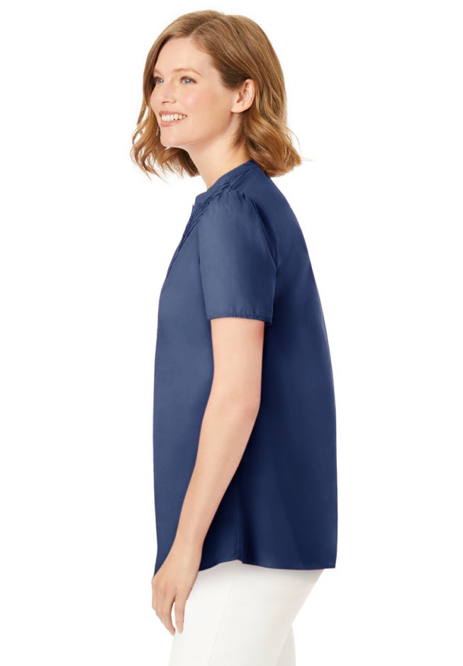 Pintucked Half-Button Tunic image number 2