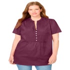 Pintucked Half-Button Tunic image number null
