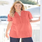 Pintucked Half-Button Tunic image number null