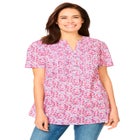 Pintucked Half-Button Tunic image number null