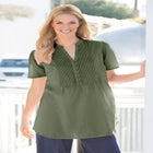 Pintucked Half-Button Tunic image number null