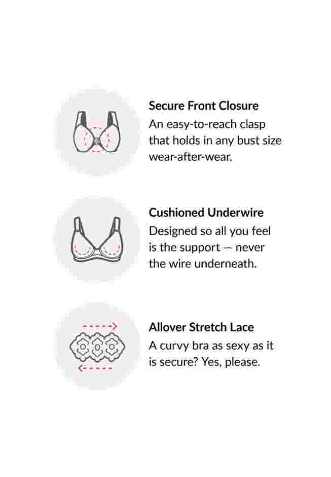 Glamorise® Wonderwire® Stretch Lace Front-Close Underwire Bra image number 4