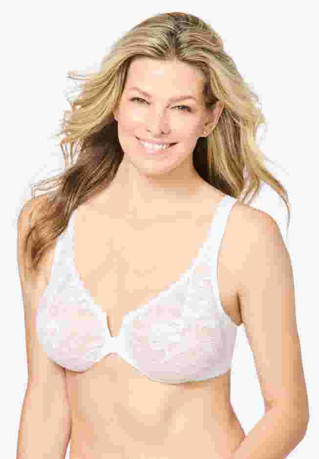Glamorise® Wonderwire® Stretch Lace Front-Close Underwire Bra image number 0