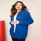 Plus Size Waffle Knit Zip-Front Relaxed Hoodie image number null