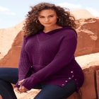 Plus Size Waffle Knit Zip Hoodie image number null