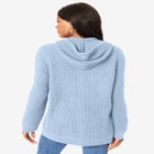 Plus Size Waffle Knit Zip Hoodie image number null