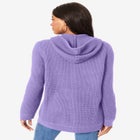 Plus Size Waffle Knit Zip-Front Relaxed Hoodie image number null