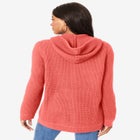 Plus Size Waffle Knit Zip Hoodie image number null