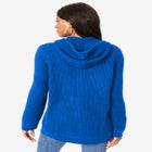 Plus Size Waffle Knit Zip-Front Relaxed Hoodie image number null
