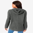 Plus Size Waffle Knit Zip Hoodie image number null