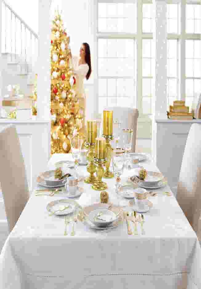 Medici 40-Pc. Golden Porcelain Dinnerware Set image number 2