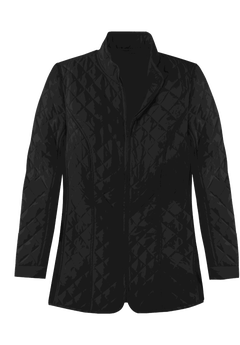 Zip-Front Quilted Jacket for Cold Weather, Black | Woman Within
