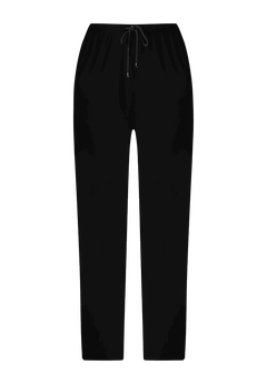 Straight Leg Sport Knit Pants - Elastic Waist, Black | Woman