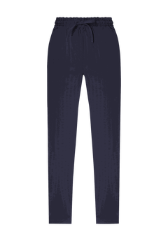 Seersucker Pant - Lightweight Elastic Waist, Navy | Woman Within