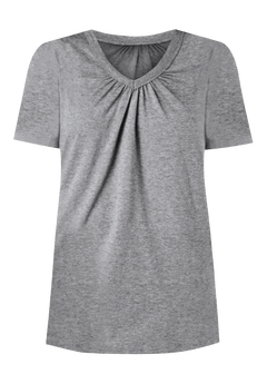 Short-Sleeve Shirred V-Neck Tunic - Perfect